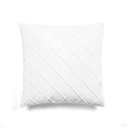 Lush Décor Velvet Diamond Pintuck Square Throw Pillow Cover in White