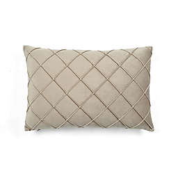 Lush Decor Diamond Pintuck Oblong Pillow Cover in Taupe