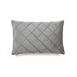 Lush Décor Velvet Diamond Pintuck Oblong Throw Pillow Cover in Dark Grey