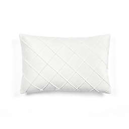 Lush Décor Velvet Diamond Pintuck Oblong Throw Pillow Cover in White