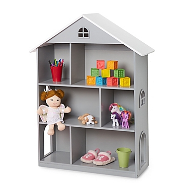 Wildkin Dollhouse Bookcase in Grey. View a larger version of this product image.