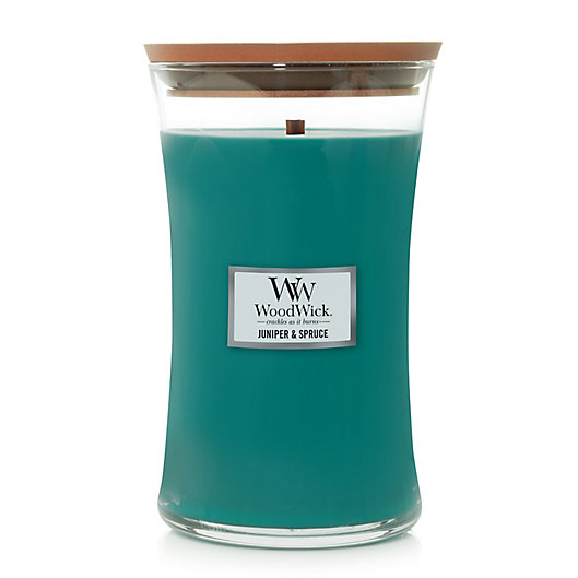 Alternate image 1 for WoodWick® Juniper & Spruce 21.5 oz. Large Hourglass Candle