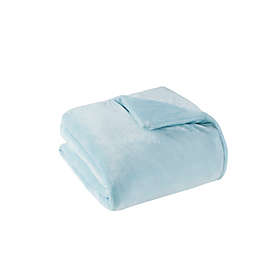 Sleep Philosophy Plush Solid Weighted Blanket in Blue