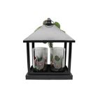 Alternate image 3 for Bee &amp; Willow&trade; Classic Floral LED Christmas Hurricane Lanterns in Black (Set of 2)