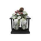 Alternate image 0 for Bee &amp; Willow&trade; Classic Floral LED Christmas Hurricane Lanterns in Black (Set of 2)