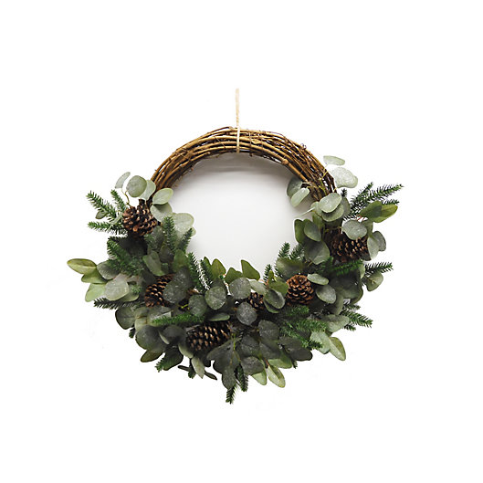 Alternate image 1 for Bee & Willow™ 26-Inch Pinecone Half Wreath in Green