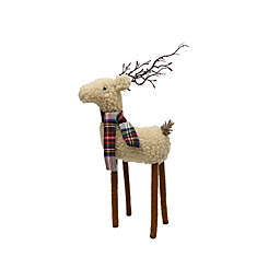 Bee & Willow™ Classic Sherpa Decorative Reindeer Figure in Brown