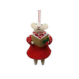 Bee & Willow™ 5-Inch Felt Mouse Girl Christmas Ornament in Red
