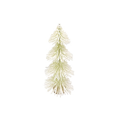 Bee &amp; Willow&trade; 9-Inch Classic Bottle Brush Christmas Tree Figurine in White. View a larger version of this product image.