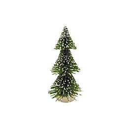 Bee & Willow™ 9-Inch Flocked Bottle Brush Christmas Tree Figurine in Green