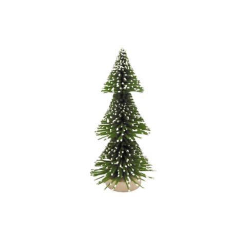 Bee Willow 9 Inch Flocked Bottle Brush Christmas Tree Figurine In Green Bed Bath Beyond