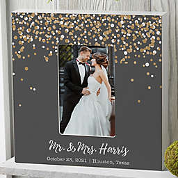 Sparkling Love Personalized Wedding 4-Inch x 6-Inch Vertical Box Frame