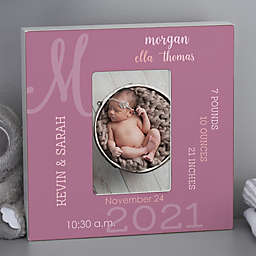 Modern All About Baby Girl Personalized 4-Inch x 6-Inch Vertical Box Frame