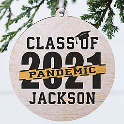 3.75-Inch Pandemic Grad 2021 Wooden Christmas Ornament