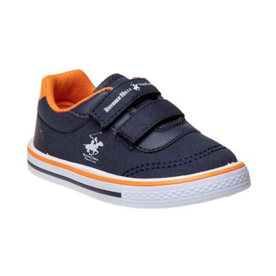 Beverly Hills&reg; Size 8 Slip-On Adjustable Strap Sneaker in Navy/Orange