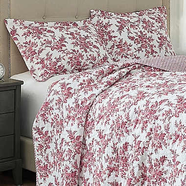 Laura Ashley&reg; Annalise Quilt Set in Red. View a larger version of this product image.