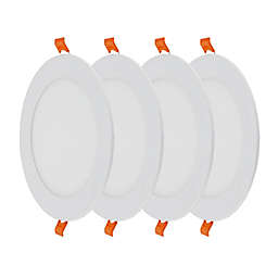 Tunable CCT Integrated LED White Recessed Trim Down Light (Set of 4)