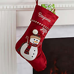 Candy Cane Snowman Personalized Christmas Stocking