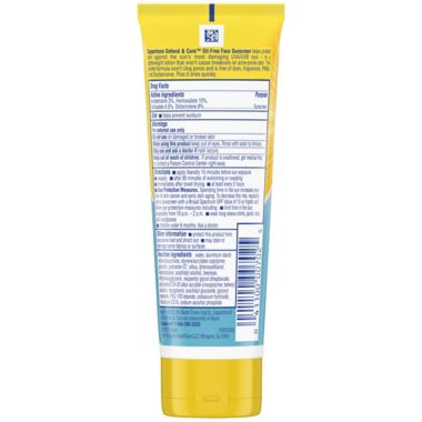 Coppertone&reg; 3 fl.oz. Defend &amp; Care Oil-Free SPF 50 Face Sunscreen Lotion. View a larger version of this product image.