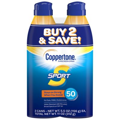 Coppertone&reg; SPORT&reg; 2-Count 5.5 oz. Sunscreen Spray SPF 50