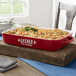 Gather & Gobble Personalized Casserole Baking Dish in Red