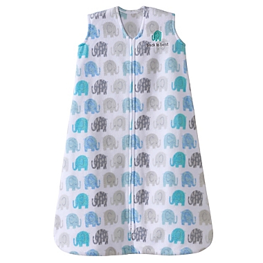 HALO&reg; Medium SleepSack&reg; Microfleece Wearable Blanket in Blue Texture Elephant. View a larger version of this product image.
