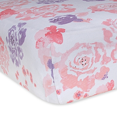 Burt&#39;s Bees Baby&reg; Organic Cotton Spring Roses Fitted Crib Sheet in Blossom. View a larger version of this product image.