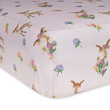 Burt&#39;s Bees Baby&reg; Organic Cotton Sweet Doe Fitted Crib Sheet in Dawn. View a larger version of this product image.