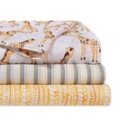 Burt's Bees Baby&reg; 3-Pack Giraffe Woven Cotton Muslin Receiving Blankets in Cloud