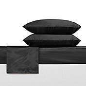 Betsy Johnson&reg; Solid Satin Standard Pillowcase Pair in Black