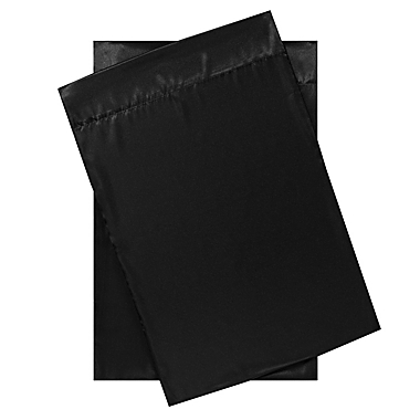 Betsy Johnson&reg; Solid Satin Queen Sheet Set in Black. View a larger version of this product image.