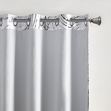 Intelligent Design Rebecca 63-Inch Grommet Top Total Blackout Window Curtain Panel in Grey/Silver. View a larger version of this product image.