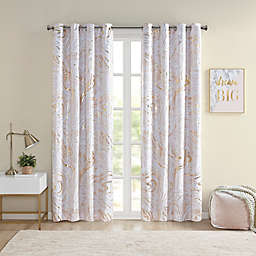 Intelligent Design Rebecca 63-Inch Grommet Top Total Blackout Window Curtain Panel in Blush/Gold