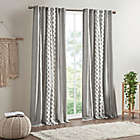 Alternate image 1 for INK+IVY Imani 84-Inch Cotton Printed Window Curtain Panel with Chenille Stripe and Lining in Gray