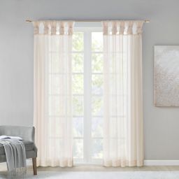 Madison Park® Ceres 63-Inch Twisted Tab Voile Sheer Window Pair in Ivory
