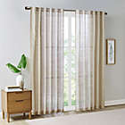 Alternate image 1 for Madison Park&reg; Kane 95-Inch Texture Printed Woven Faux Linen Window Curtain Panel in Wheat