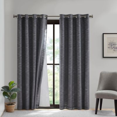 SunSmart Makayla Cotton Window Curtain Panel with Removable Total Blackout Liner