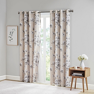 SunSmart Evian 95-Inch Cotton Window Curtain Panel with Removable Total Blackout Liner in Neutral. View a larger version of this product image.