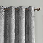 Alternate image 2 for SunSmart Amelia 84-Inch Paisley Total Blackout Grommet Top Window Curtain Panel in Grey