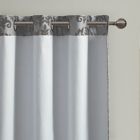 Alternate image 3 for SunSmart Amelia 84-Inch Paisley Total Blackout Grommet Top Window Curtain Panel in Grey
