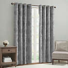 Alternate image 1 for SunSmart Amelia 84-Inch Paisley Total Blackout Grommet Top Window Curtain Panel in Grey