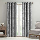 Alternate image 0 for SunSmart Amelia 84-Inch Paisley Total Blackout Grommet Top Window Curtain Panel in Grey