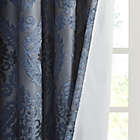 Alternate image 4 for SunSmart Amelia 84-Inch Paisley Total Blackout Grommet Top Window Curtain Panel in Navy