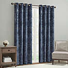 Alternate image 1 for SunSmart Amelia 84-Inch Paisley Total Blackout Grommet Top Window Curtain Panel in Navy