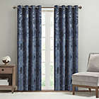 Alternate image 0 for SunSmart Amelia 84-Inch Paisley Total Blackout Grommet Top Window Curtain Panel in Navy