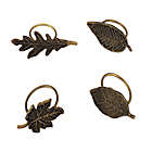 Alternate image 1 for Harvest Leaf Metal Napkin Rings in Bronze (Set of 4)