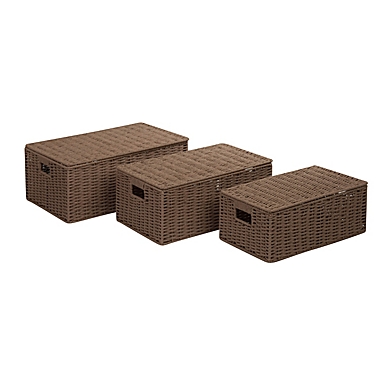 Honey-Can-Do&reg; Parchment Cord Box in Taupe (Set of 3). View a larger version of this product image.