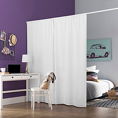 Sun Zero Jules Total Blackout 84-Inch Rod Pocket Window Curtain Panel in White. View a larger version of this product image.