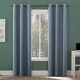 Sun Zero Miles Total Blackout 63-Inch Grommet Window Curtain Panel in Blue