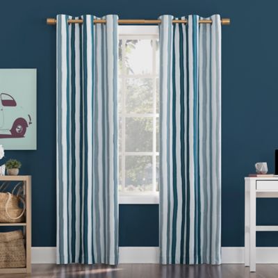 Sun Zero Pippa Stripes Total Blackout Grommet Window Curtain Panel (Single)